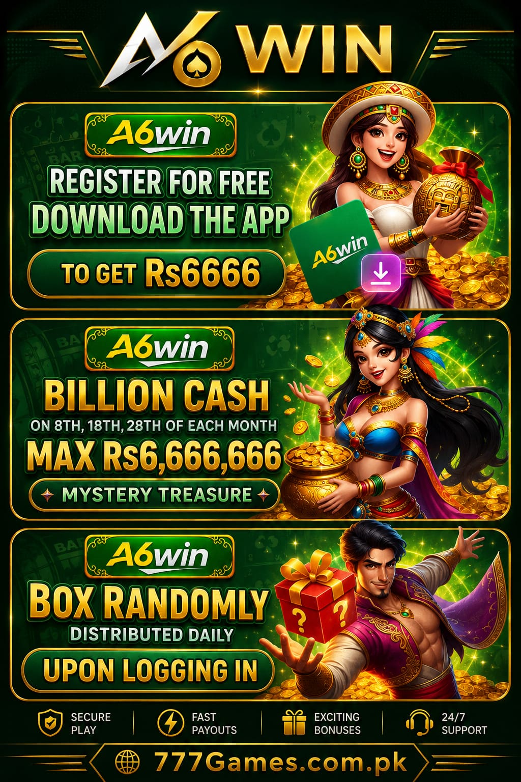 A6 Win VIP rewards page